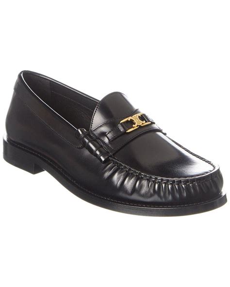 celine loafers.|celine leather loafer.